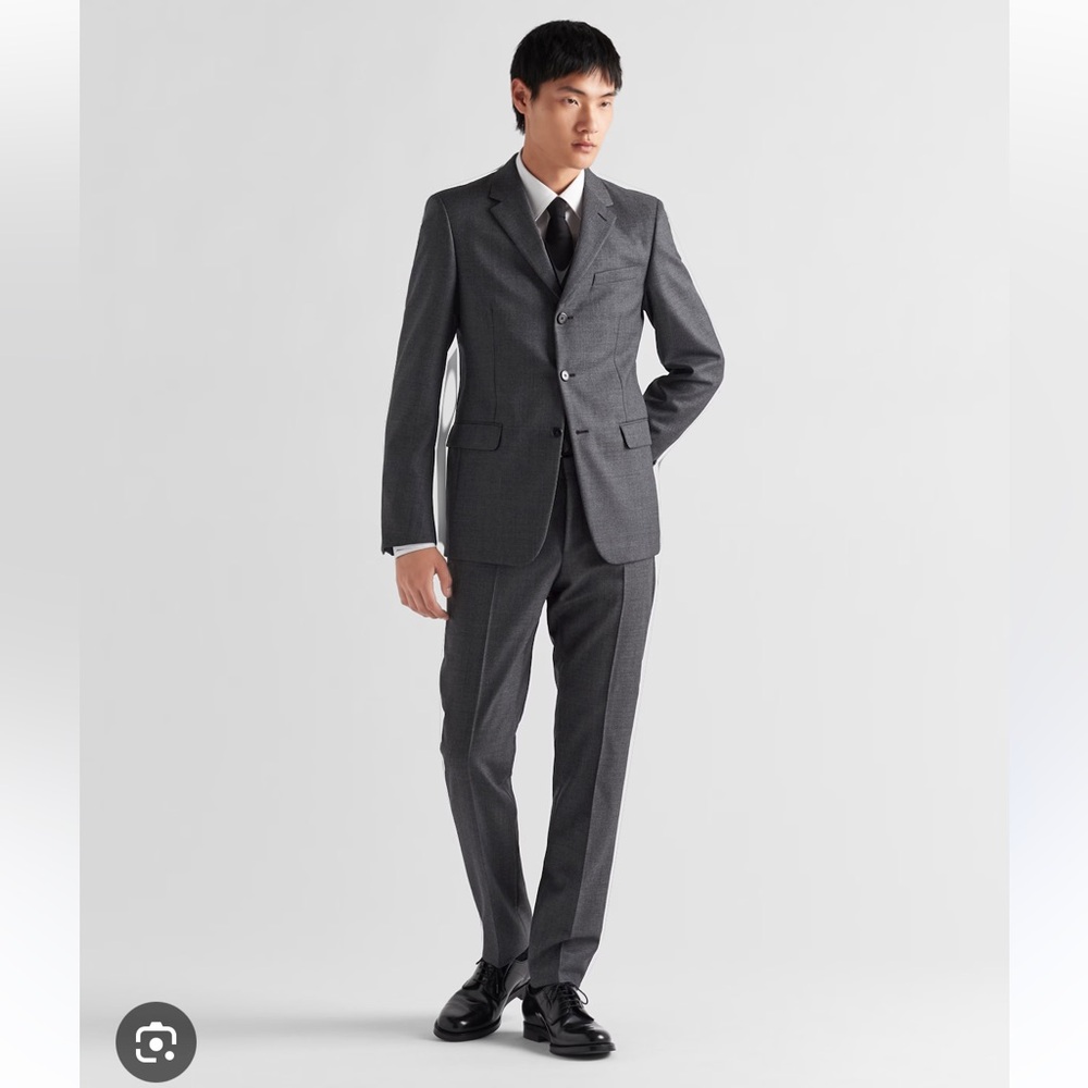Prada Suit Men Grey Drop 8 100% Wool 54L